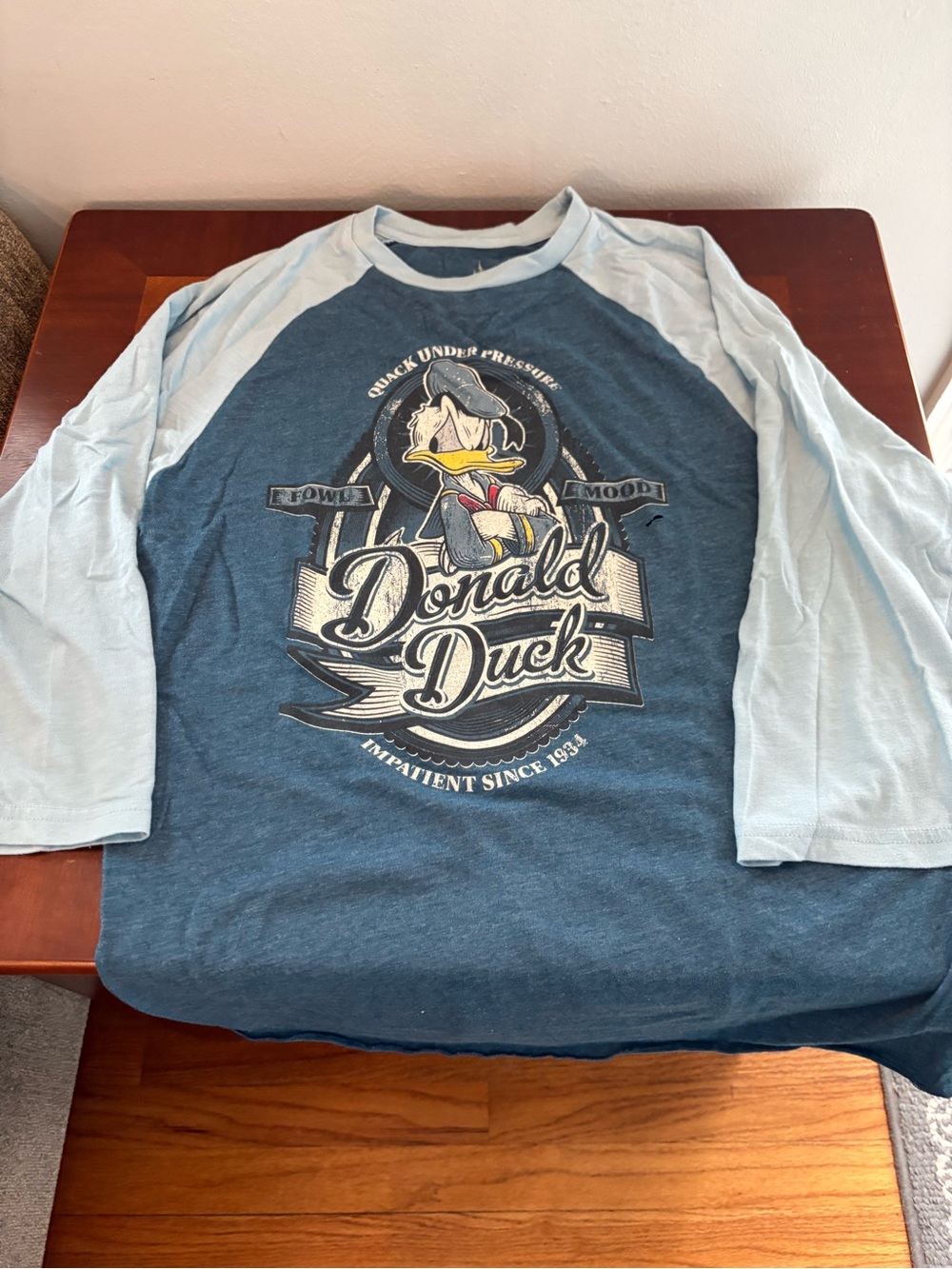 Disney Donald Duck Raglan Tee - Navy & Light Blue